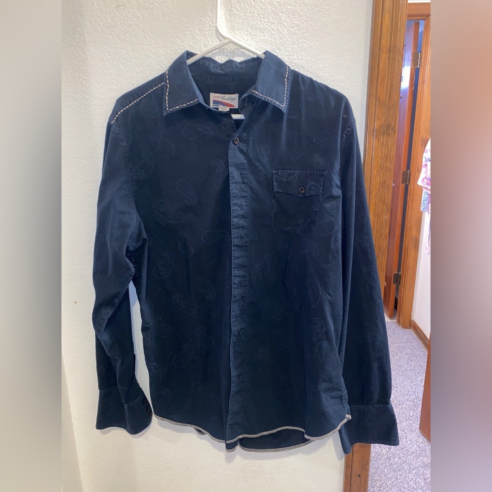 Rare Vintage 80’s Western Style Button Up Down Shirt Paisley pattern